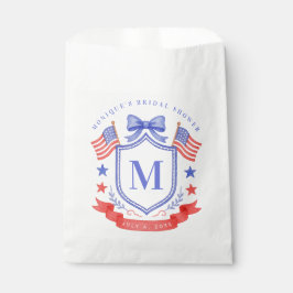 Patriotic Red White & I Do Monogram Bridal Shower フェイバーバッグ
