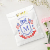 Patriotic Red White & I Do Monogram Bridal Shower フェイバーバッグ (封をした状態)