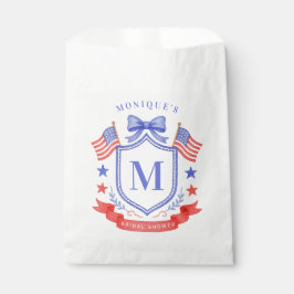 Patriotic Red White & I Do Monogram Bridal Shower フェイバーバッグ
