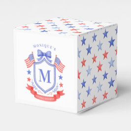 Patriotic Red White & I Do Monogram Bridal Shower フェイバーボックス