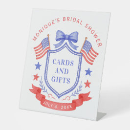 Patriotic Red White & I Do Monogram Bridal Shower 台座サイン