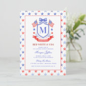 Patriotic Red White & I Do Monogram Bridal Shower 招待状 (スタンド正面)