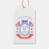 Patriotic Red White & I Do Monogram Wedding ギフトタグ (正面)