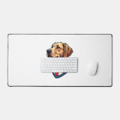 Patriotic Retriever Mascot Vintage Dog Tee 4 デスクマット (キーボード&マウス)