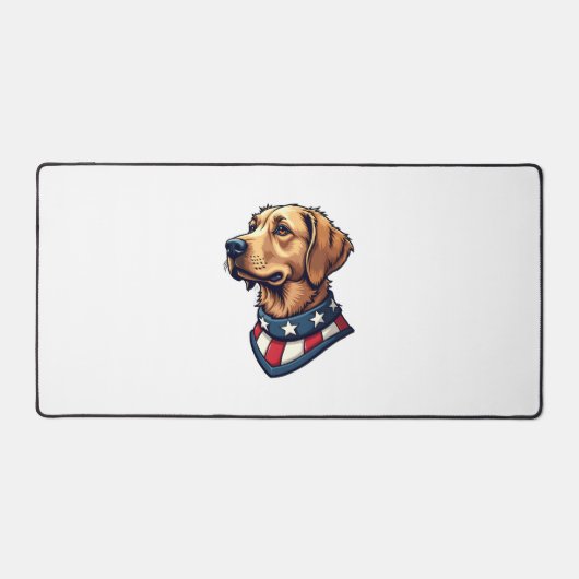 Patriotic Retriever Mascot Vintage Dog Tee 4 デスクマット (正面)