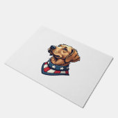 Patriotic Retriever Mascot Vintage Dog Tee 4 ドアマット (アングル)