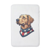 Patriotic Retriever Mascot Vintage Dog Tee 4 バスマット (正面縦)