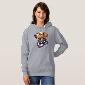 Patriotic Retriever Mascot Vintage Dog Tee 4 パーカ (正面フル)