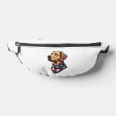 Patriotic Retriever Mascot Vintage Dog Tee 4 ファニーパック (レイダウン)