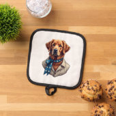 Patriotic Retriever Pride Vintage Dog Shirt 鍋敷き (トップダウン)