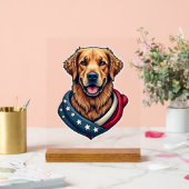 Patriotic Retriever Pride Vintage Dog Shirt 4 アクリルサイン (ウェディング)