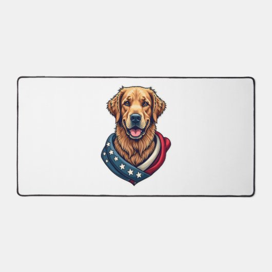 Patriotic Retriever Pride Vintage Dog Shirt 4 デスクマット (正面)