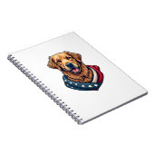 Patriotic Retriever Pride Vintage Dog Shirt 4 ノートブック (右側)