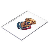 Patriotic Retriever Pride Vintage Dog Shirt 4 ノートブック (左側)