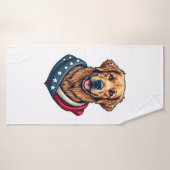 Patriotic Retriever Pride Vintage Dog Shirt 4 バスタオル (バスタオル)