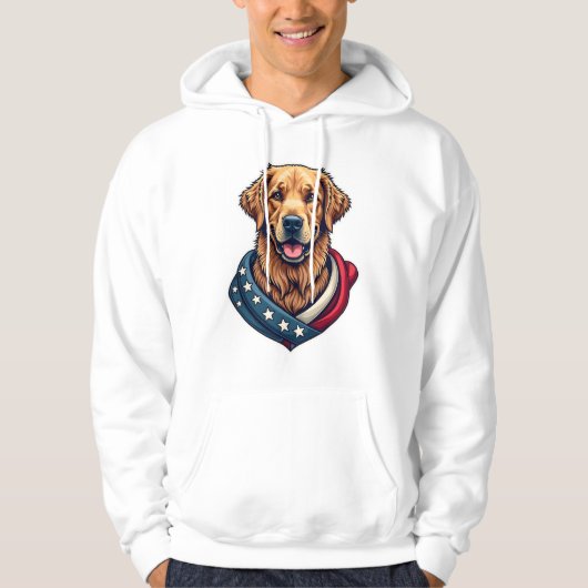 Patriotic Retriever Pride Vintage Dog Shirt 4 パーカ (正面)