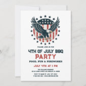 Patriotic Retro American Eagle BBQ Invitation 招待状 (正面)
