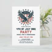 Patriotic Retro American Eagle BBQ Invitation 招待状 (スタンド正面)