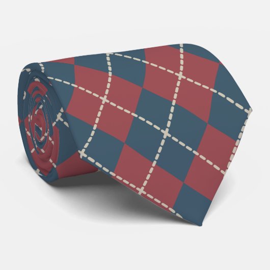 Patriotic Retro Argyle Men's Tie Gift ネクタイ (ロール)