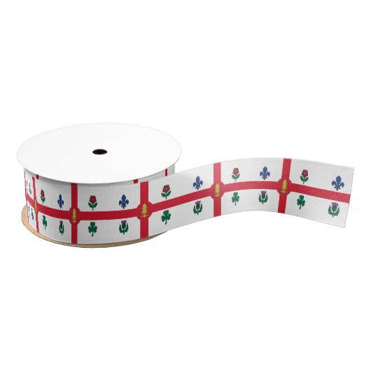 Patriotic Ribbon with Flag of Montreal グログランリボン (リール)