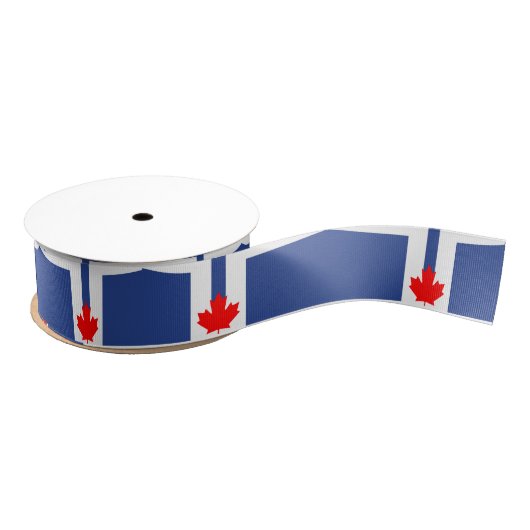 Patriotic Ribbon with Flag of Toronto, Canada グログランリボン (リール)