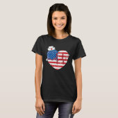 Patriotic RN LPN CNA American Flag July 4th Nurse Tシャツ (正面フル)