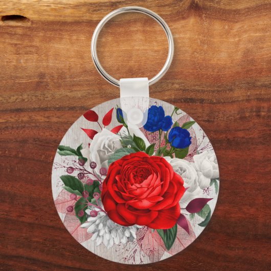 Patriotic Rose Bouquet キーホルダー (正面)