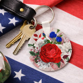 Patriotic Rose Bouquet キーホルダー