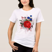 Patriotic Rose Bouquet トライブレンドＴシャツ (正面)