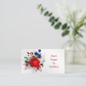 Patriotic Rose Bouquet Vote Reminder 名刺 (スタンド正面)