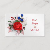 Patriotic Rose Bouquet Vote Reminder 名刺 (正面)