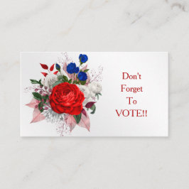 Patriotic Rose Bouquet Vote Reminder 名刺