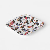 Patriotic Rottweiler Pattern ペーパープレート (傾斜あり)