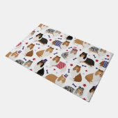 Patriotic Rough Collie Pattern Doormat ドアマット (アングル)