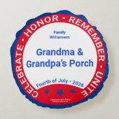 Patriotic Round Pillow • 1776–2026 Family Keepsake ラウンドクッション (裏面)