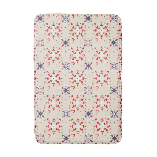Patriotic Rustic Red White and Blue Bath Mat Rug バスマット (正面縦)