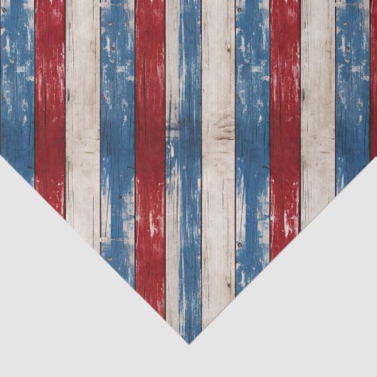 Patriotic Rustic Wood Planks 薄葉紙 (詳細)