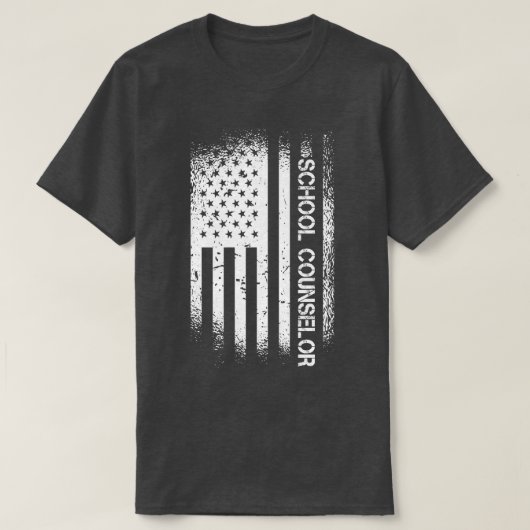 Patriotic School Counselor With American Flag Prem Tシャツ (デザイン正面)