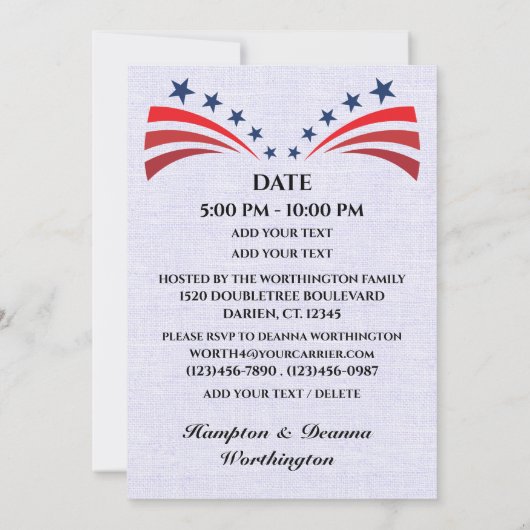 Patriotic Semiquincentennial 招待状 (裏面)