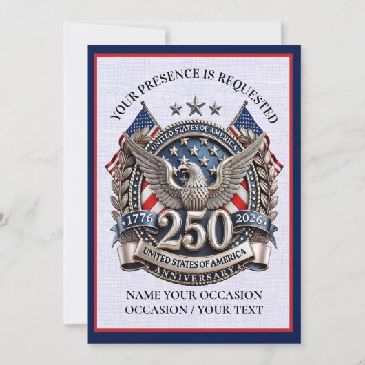 Patriotic Semiquintennial 招待状 (正面)