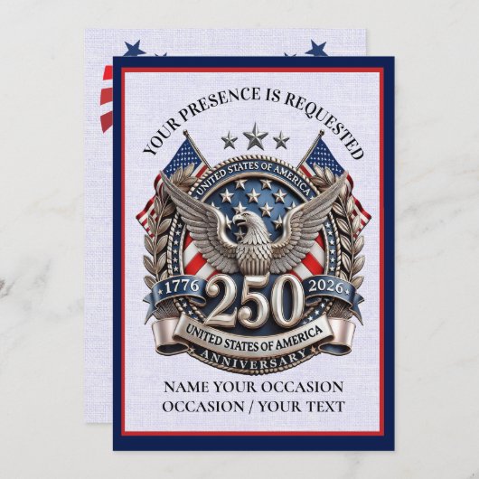 Patriotic Semiquintennial 招待状 (正面/裏面)