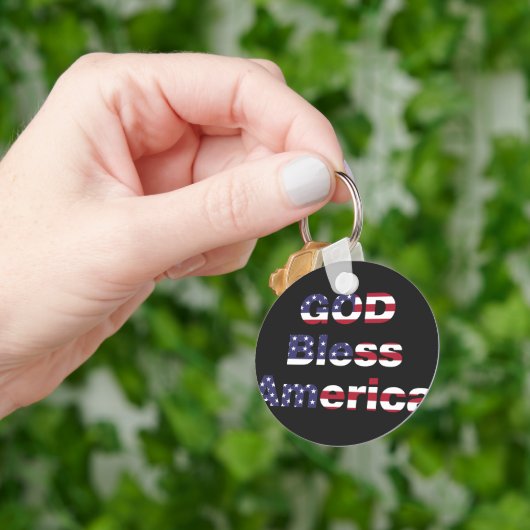 Patriotic Sentinel Keychain - Bold God Bless SUA キーホルダー (手)