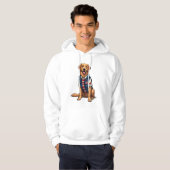 Patriotic Service Dog Golden Retriever Shirt 4 パーカ (正面フル)