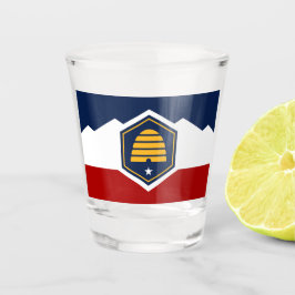 Patriotic shot glass with flag of Utah, USA ショットグラス