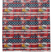 Patriotic Shower Curtain Eagle & Flag Home Style シャワーカーテン (正面)