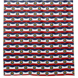 Patriotic Shower Curtain with Flag of Utah, USA シャワーカーテン
