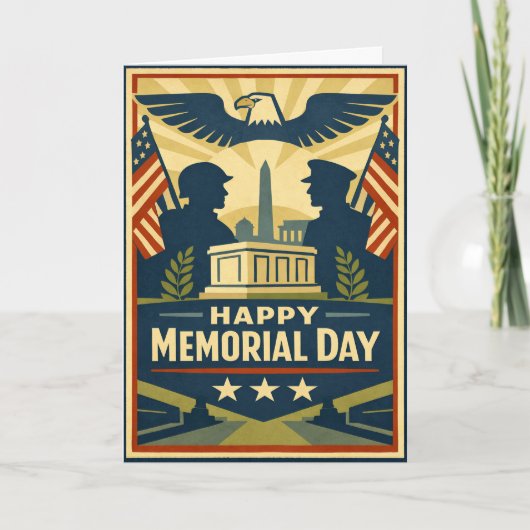 Patriotic Silhouettes Memorial Day カード (正面)