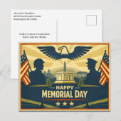 Patriotic Silhouettes Memorial Day シーズンポストカード (正面/裏面)
