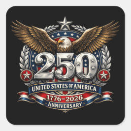 Patriotic Silver Semiquincentennial Emblem スクエアシール