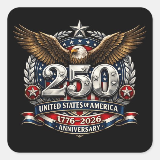 Patriotic Silver Semiquincentennial Emblem スクエアシール (正面)